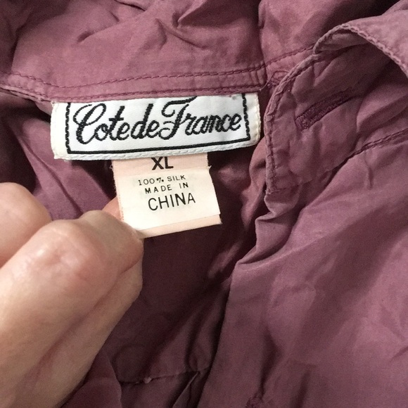 Mens 100% Silk Button-Up Shirt Mauve Size XLarge - Picture 6 of 6